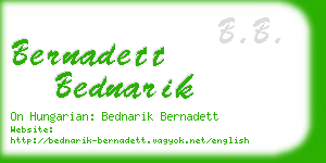 bernadett bednarik business card